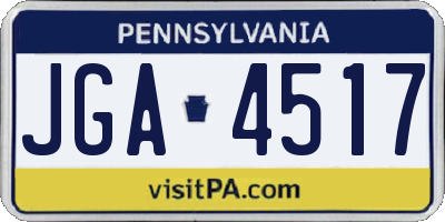 PA license plate JGA4517