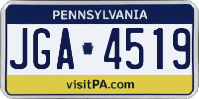 PA license plate JGA4519