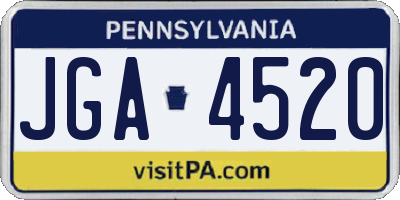 PA license plate JGA4520