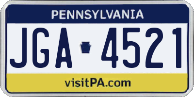 PA license plate JGA4521