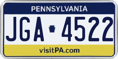 PA license plate JGA4522