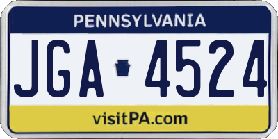 PA license plate JGA4524