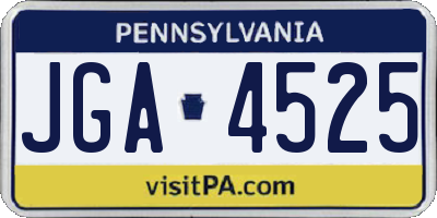 PA license plate JGA4525