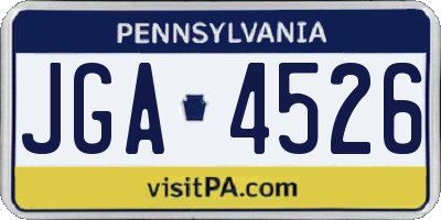 PA license plate JGA4526