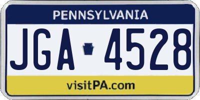 PA license plate JGA4528