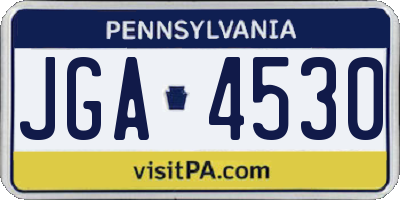PA license plate JGA4530