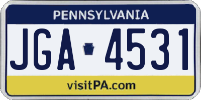PA license plate JGA4531