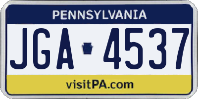 PA license plate JGA4537
