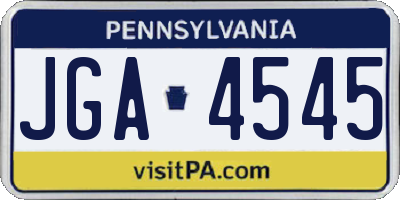 PA license plate JGA4545