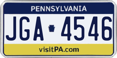 PA license plate JGA4546