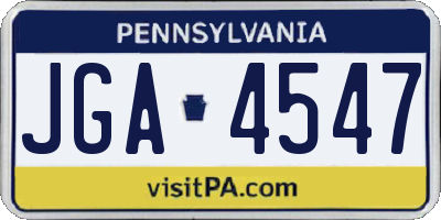PA license plate JGA4547