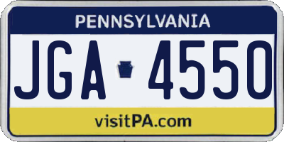 PA license plate JGA4550