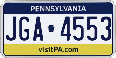 PA license plate JGA4553