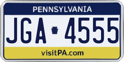PA license plate JGA4555