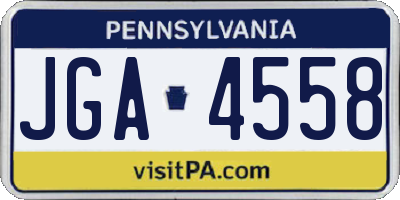 PA license plate JGA4558