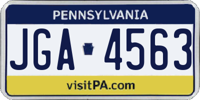 PA license plate JGA4563