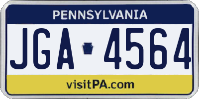 PA license plate JGA4564