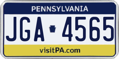 PA license plate JGA4565