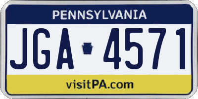 PA license plate JGA4571