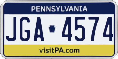 PA license plate JGA4574