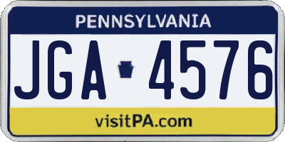 PA license plate JGA4576