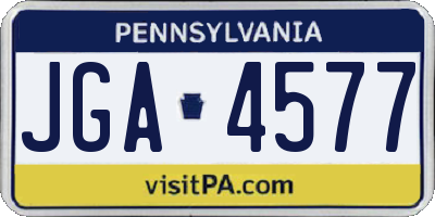 PA license plate JGA4577