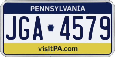 PA license plate JGA4579