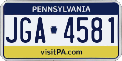 PA license plate JGA4581
