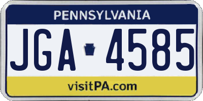 PA license plate JGA4585
