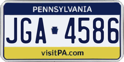 PA license plate JGA4586