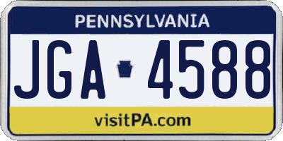PA license plate JGA4588