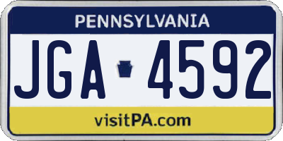 PA license plate JGA4592