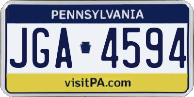 PA license plate JGA4594