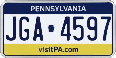 PA license plate JGA4597
