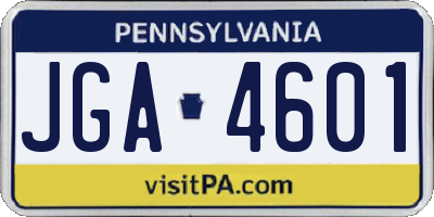 PA license plate JGA4601