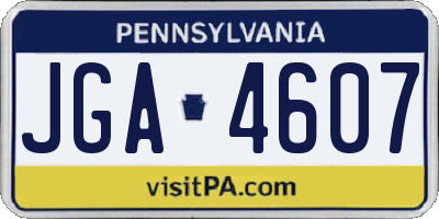 PA license plate JGA4607