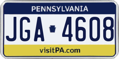PA license plate JGA4608