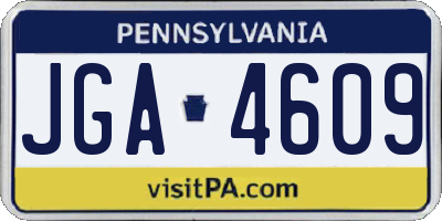 PA license plate JGA4609