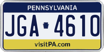 PA license plate JGA4610