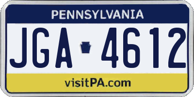 PA license plate JGA4612