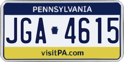 PA license plate JGA4615