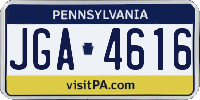 PA license plate JGA4616