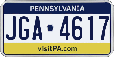 PA license plate JGA4617