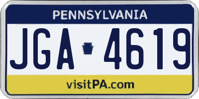 PA license plate JGA4619