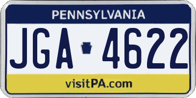 PA license plate JGA4622