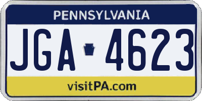 PA license plate JGA4623