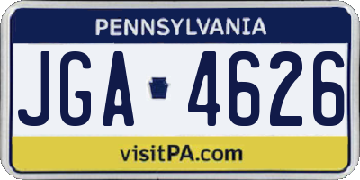 PA license plate JGA4626
