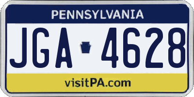 PA license plate JGA4628
