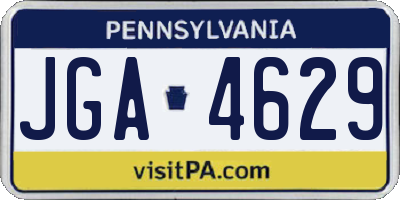PA license plate JGA4629