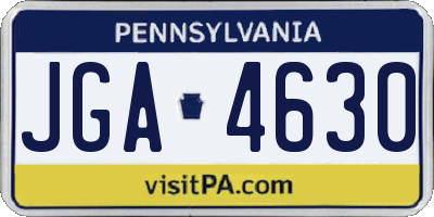 PA license plate JGA4630
